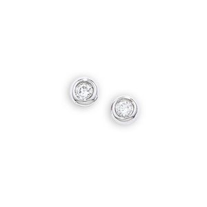9ct White Gold Raindrop Diamond Stud Earrings