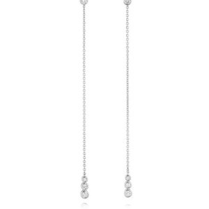 18ct White Gold Chain Drop Diamond Earrings