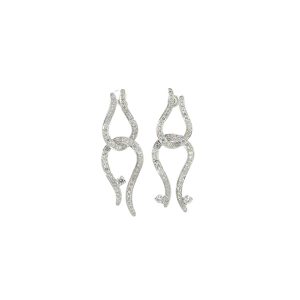 18ct White Gold Diamond Verona Drop Earrings