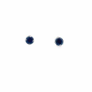 18ct White Gold Blue Sapphire Stud Earrings
