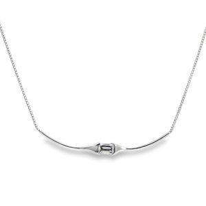 18ct White Gold 1.07ct Emerald Diamond Necklace