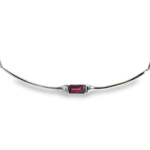 18ct White Gold Pink Tourmaline Necklace