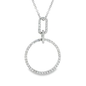 18ct White Gold Diamond Circle Pendant