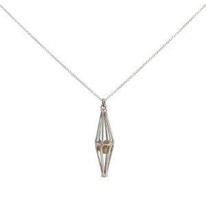 18ct White Gold Diamond Congo Cube Pendant