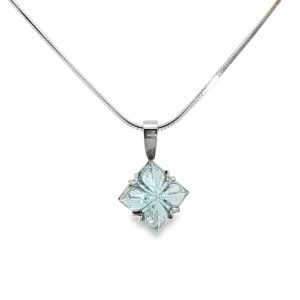 18ct Carved Aquamarine Pendant