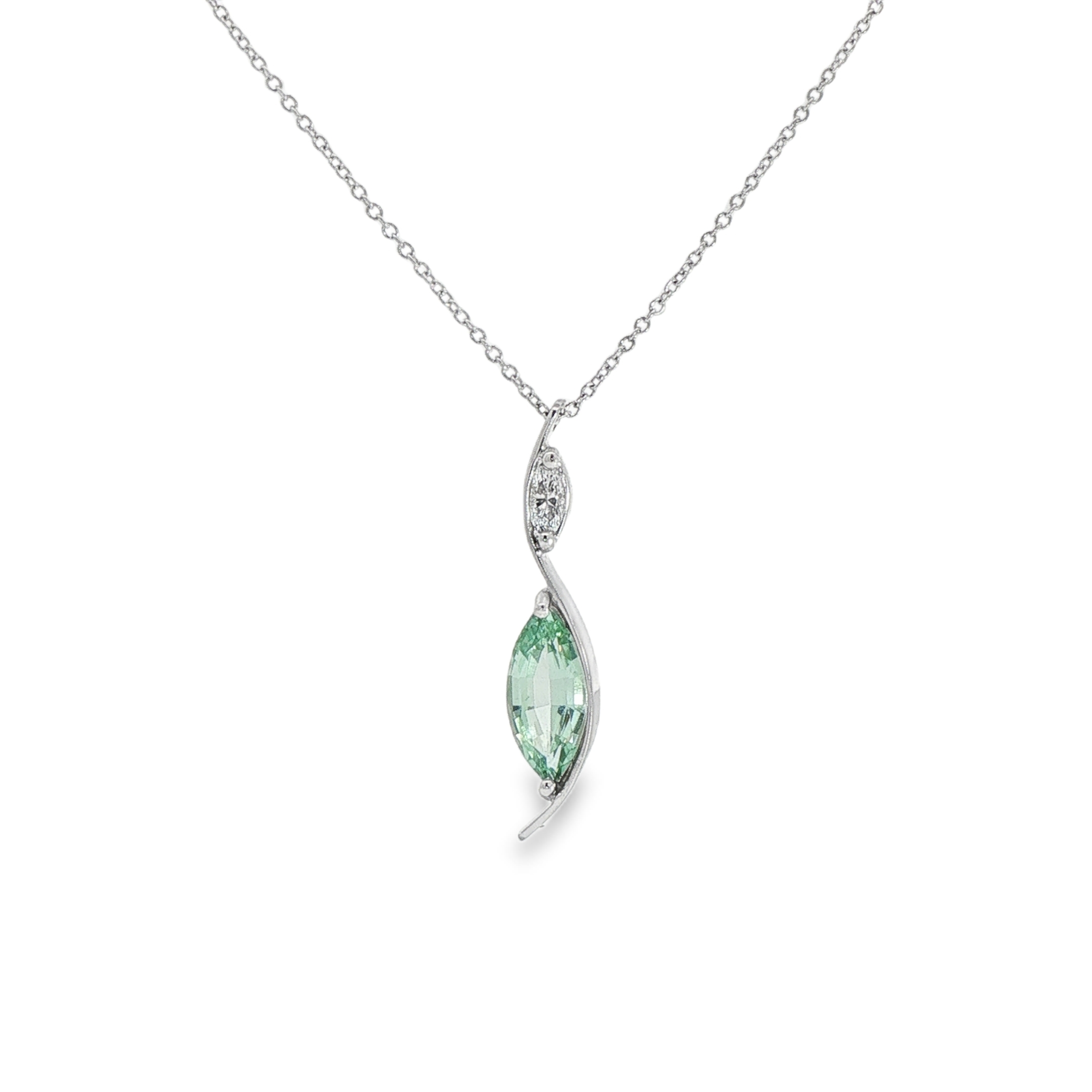 Platinum Tourmaline & Diamond Pendant - Image 3