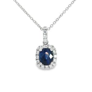 18ct Sapphire & Diamond Cluster Pendant