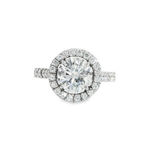 Platinum 1.73ct Brilliant Cut Diamond Halo Ring