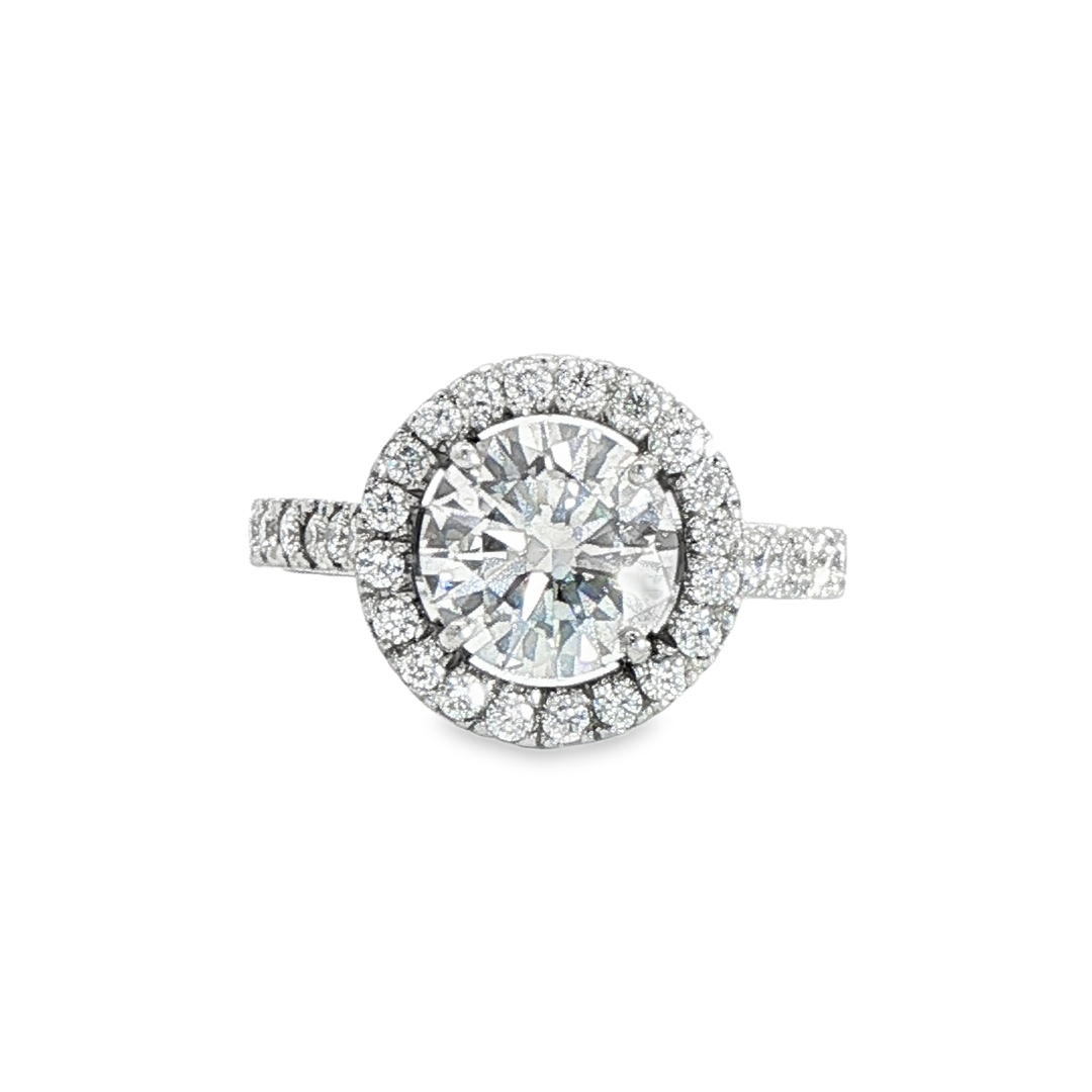 Platinum 1.73ct Brilliant Cut Diamond Halo Ring