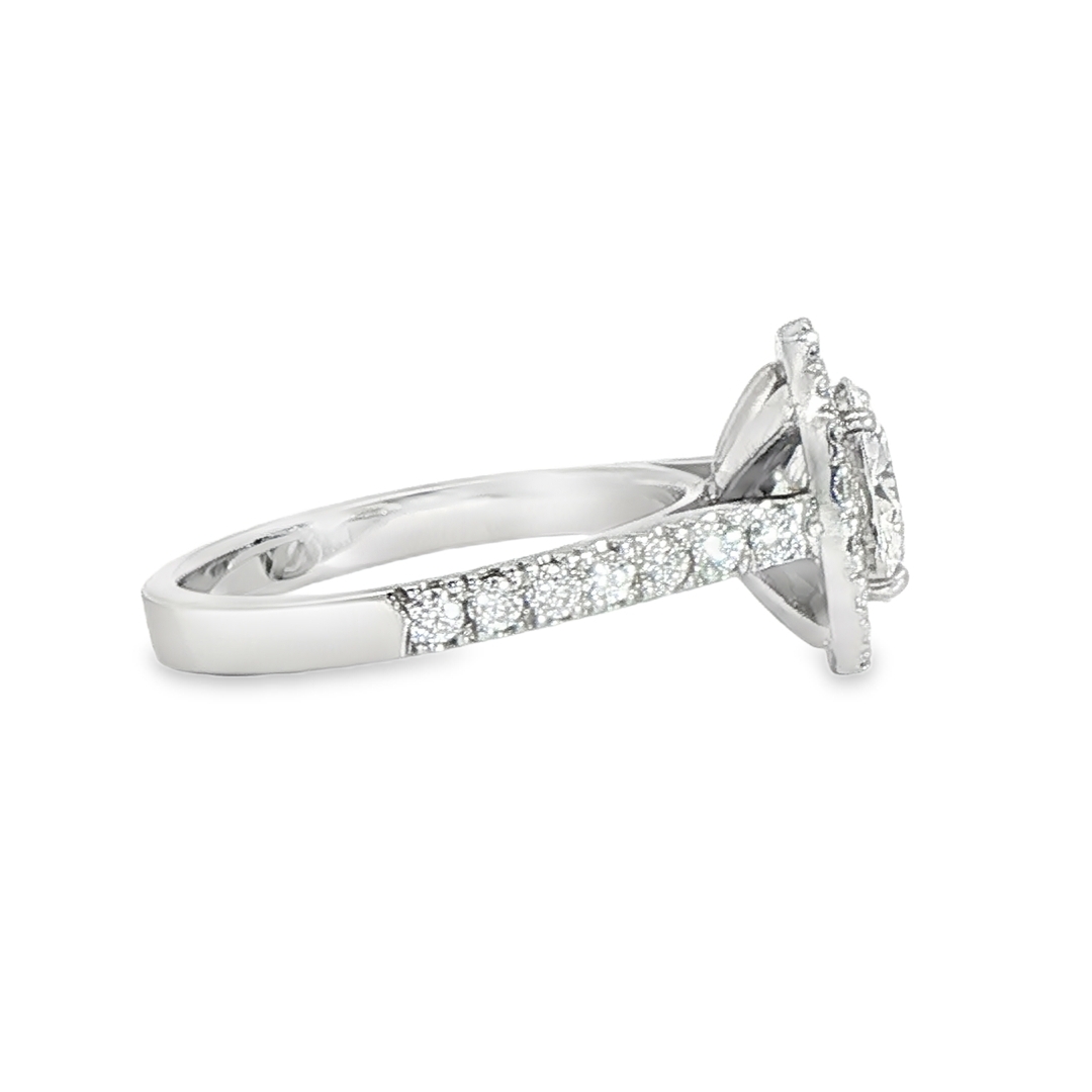 Platinum 1.73ct Brilliant Cut Diamond Halo Ring - Image 3
