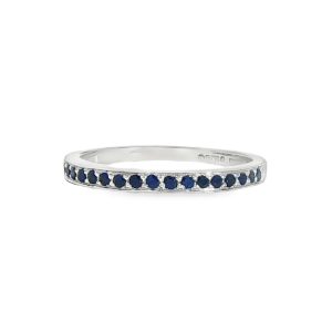 Platinum Grain Set Sapphire Eternity Ring