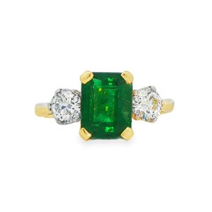 18ct Yellow Gold 2.16ct Emerald & 0.80ct Diamond Ring