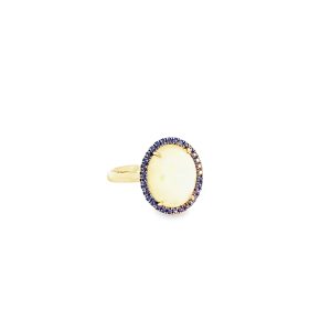 9ct Yellow Gold Opal & Blue Sapphire Ring