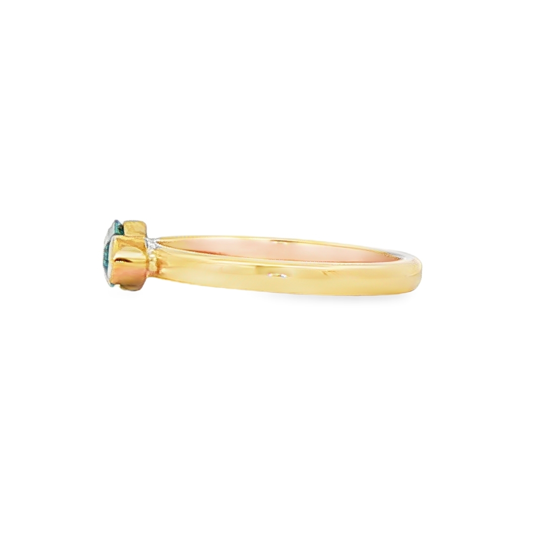 9ct Concave Cut Indicolite Tourmaline Stacking Ring - Image 3