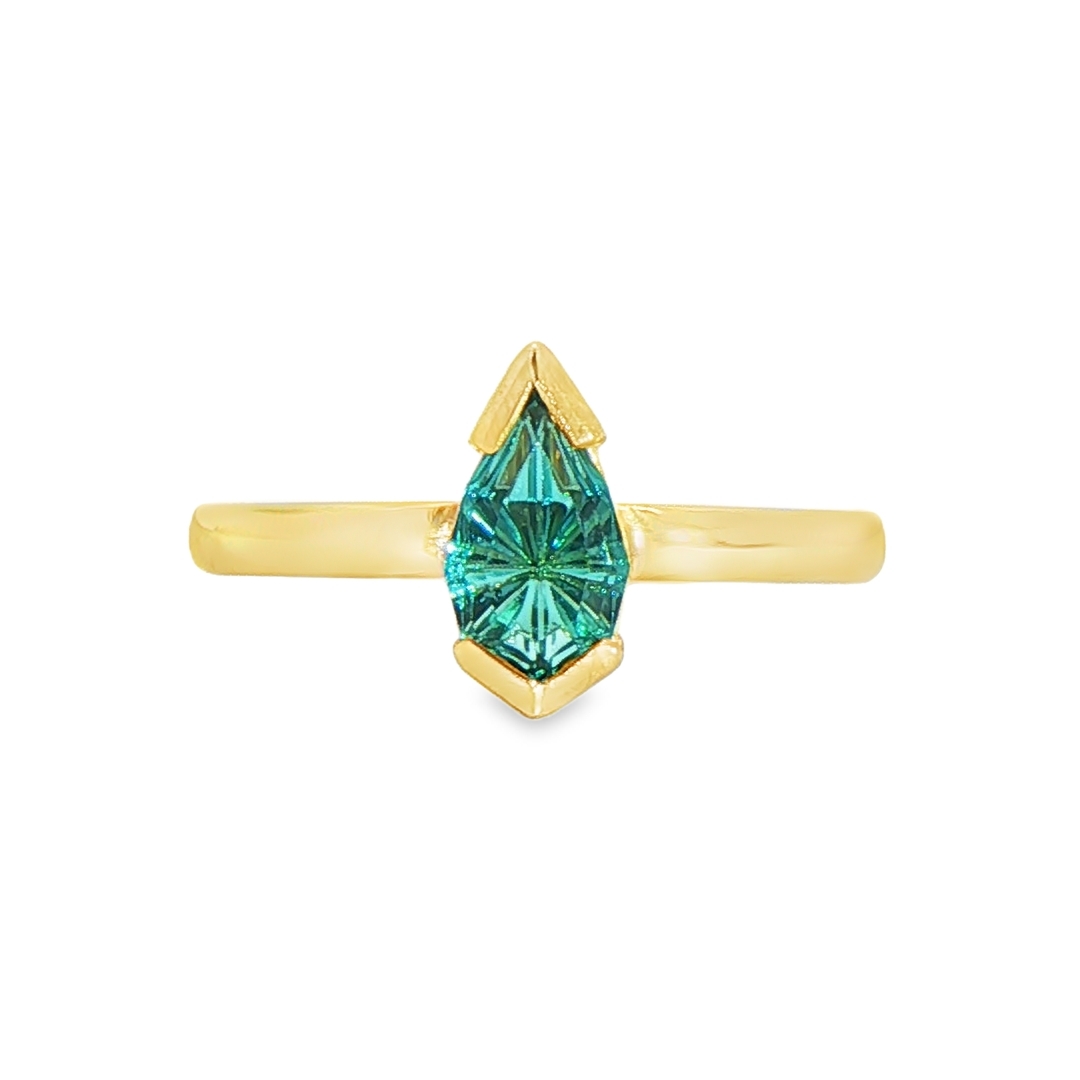 9ct Pear Shape Concave Cut Tourmaline Stacking Ring