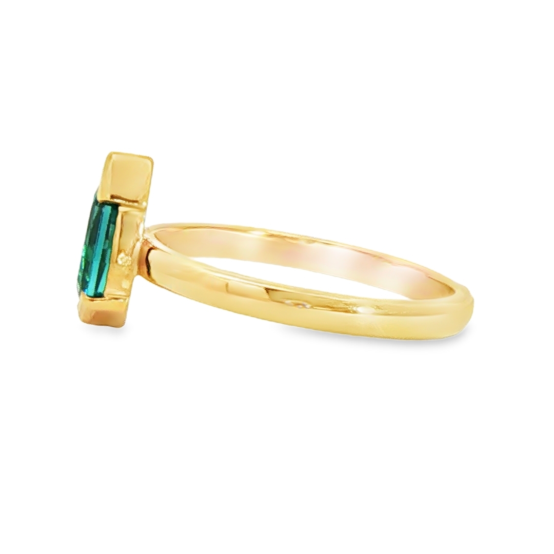 9ct Pear Shape Concave Cut Tourmaline Stacking Ring - Image 3