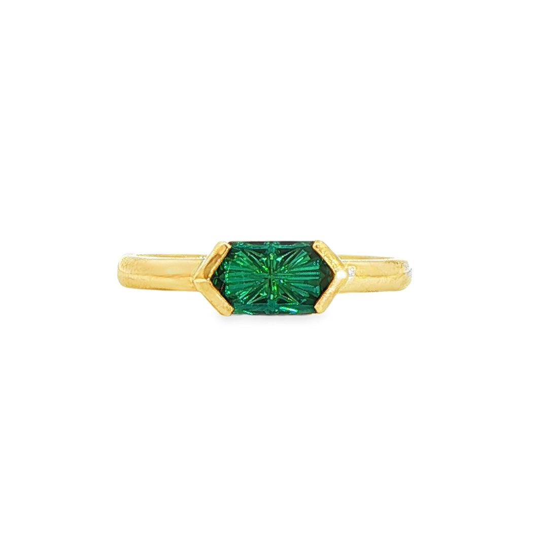 9ct Hexagonal Shape Concave Cut Green Tourmaline