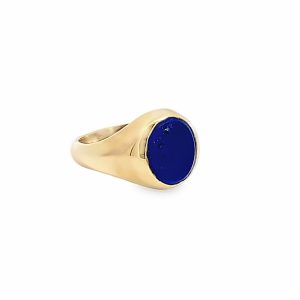 9ct Yellow Gold Lapiz Lasuli Signet Ring