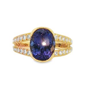14ct Tanzanite & Diamond Dress Ring